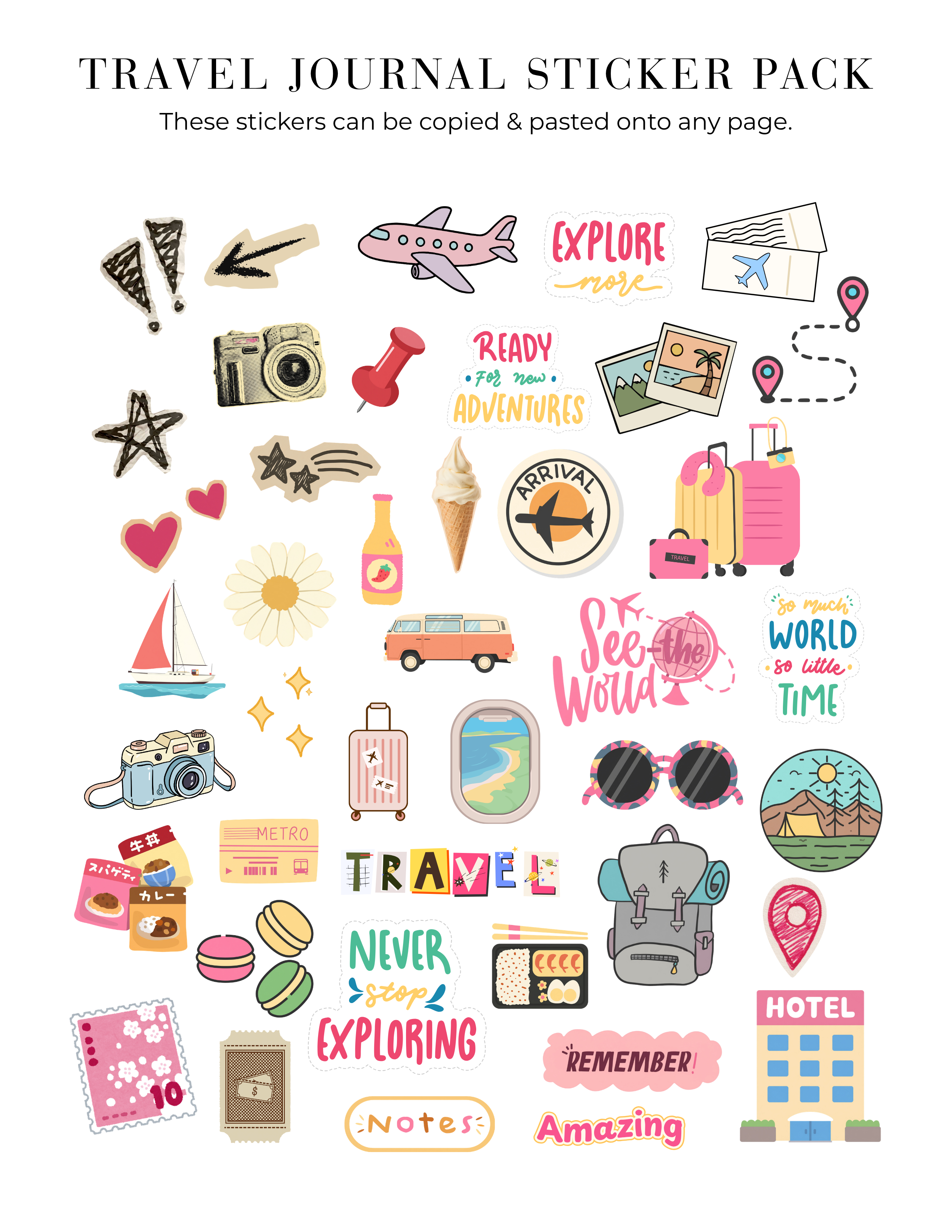 TODAY’S ADVENTURE: Editable Digital Travel Journal (Canva Template)
