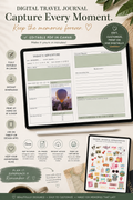 TODAY’S ADVENTURE: Editable Digital Travel Journal (Canva Template)